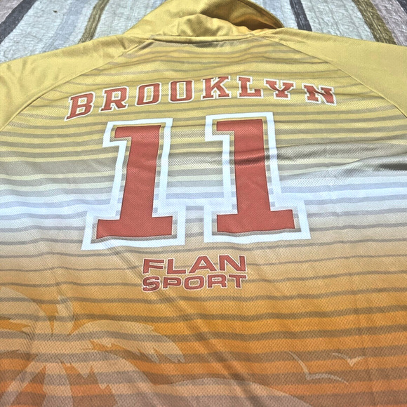 Flan Labs Caramel Sunset Soccer Jersey Mens XL Multicolor Ombre Street Sporty - Picture 7 of 12